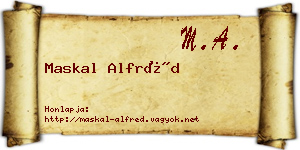 Maskal Alfréd névjegykártya